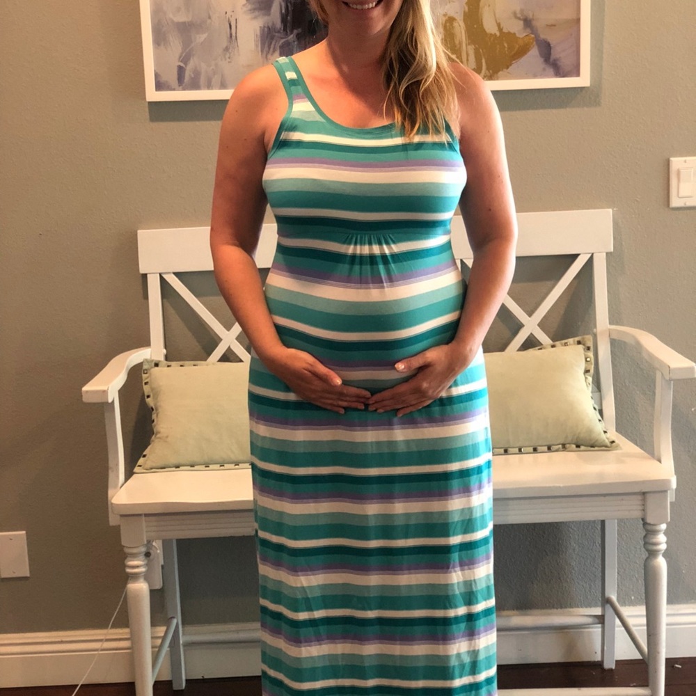 Columbia maternity dress size L turquoise